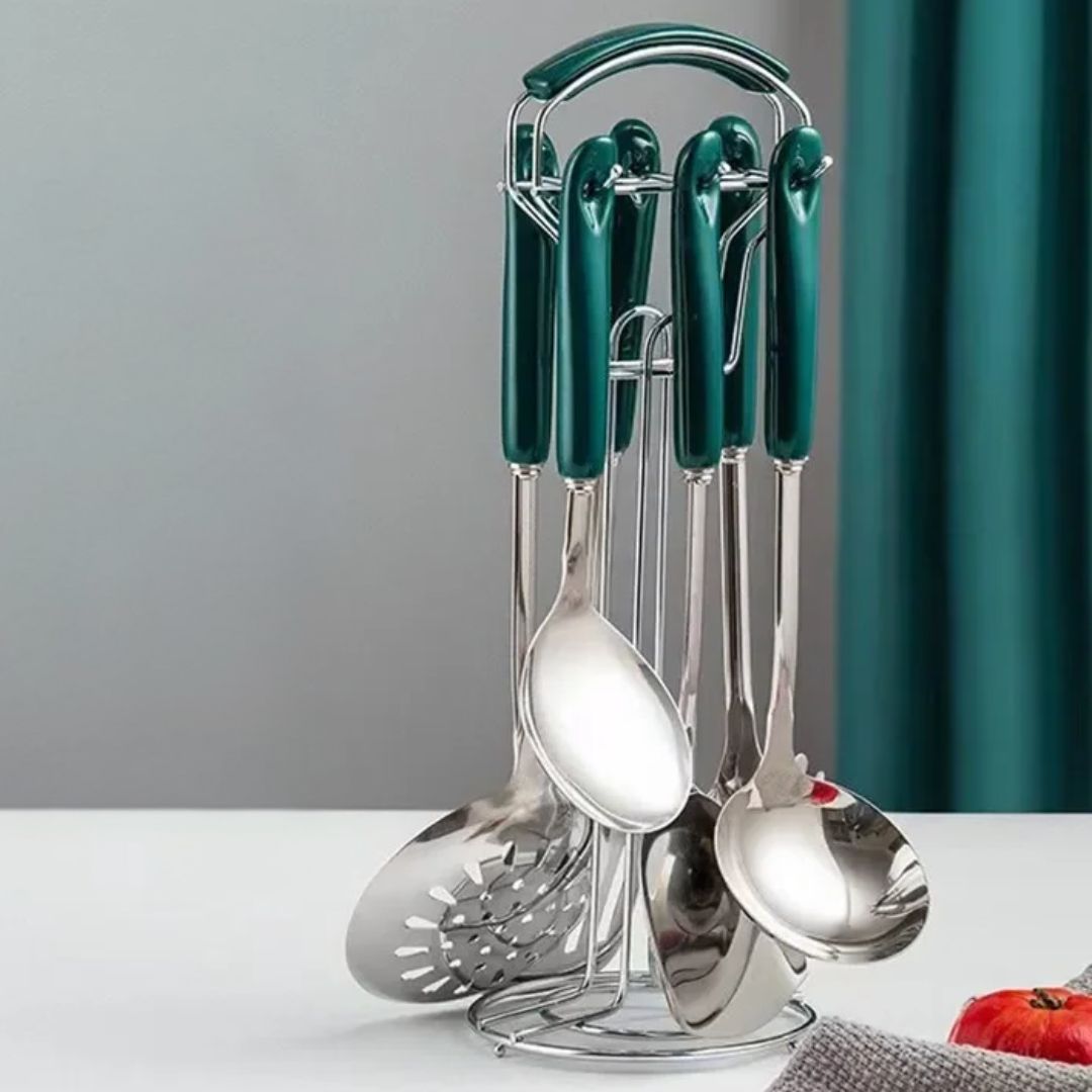 Stainless Steel Kitchen Utensils - Gold Flatware & Serving Accessories