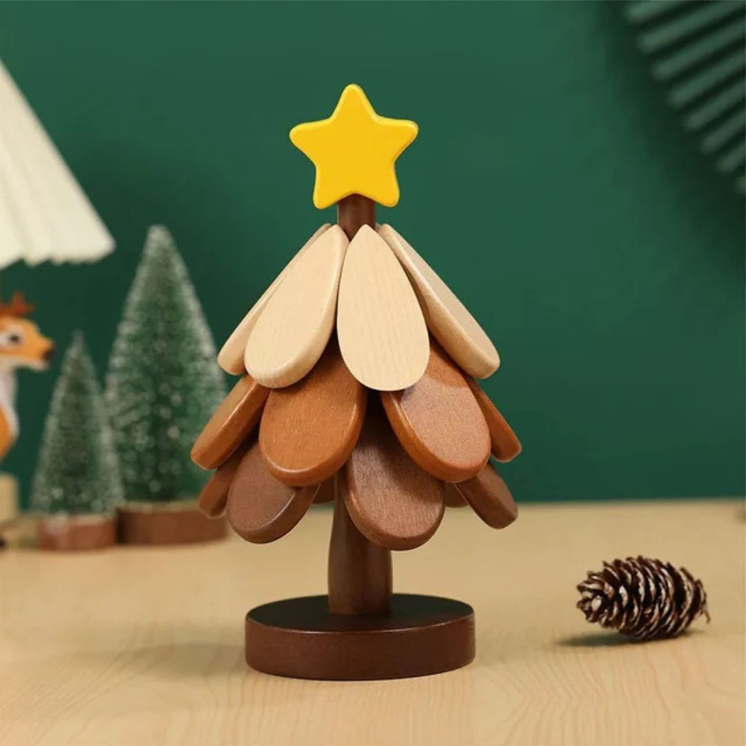 Wood Coasters - Heat Resistant Wooden Tree Trivet, Round Wooden Placemat Set