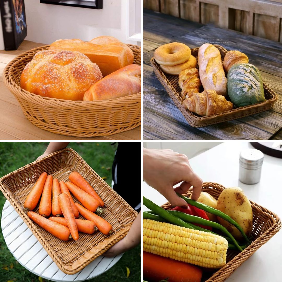 Vegetable Basket - Hand Woven Vegetable & Fruit Organizer for Kitchen