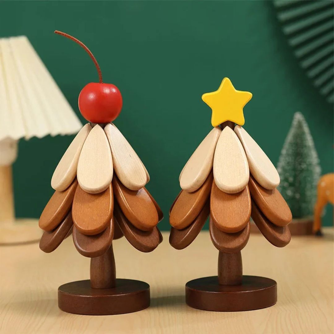 Wood Coasters - Heat Resistant Wooden Tree Trivet, Round Wooden Placemat Set