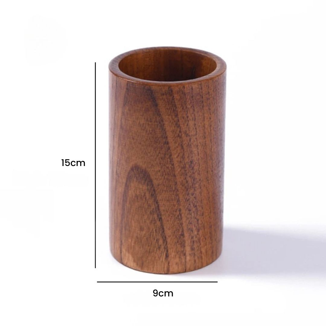 Wooden Cooking Spoon Set - Spatula with Holder for Non-Stick Cookware & Kitchen Decor