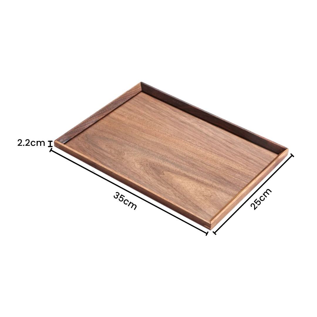 Wooden Tray - Rustic Serving Tray with Handles, Walnut Kitchen & Home Tray