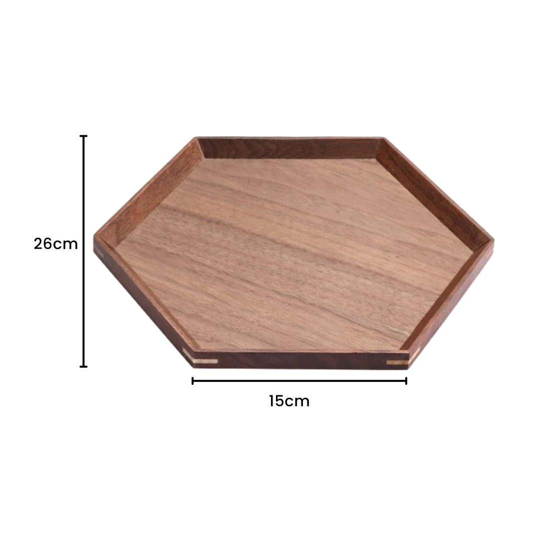 Wooden Tray - Rustic Serving Tray with Handles, Walnut Kitchen & Home Tray