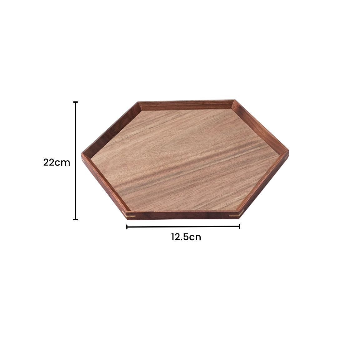 Wooden Tray - Rustic Serving Tray with Handles, Walnut Kitchen & Home Tray