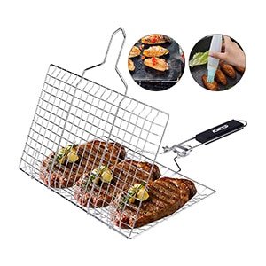 acmetop bbq grill basket, stainless steel grilling basket