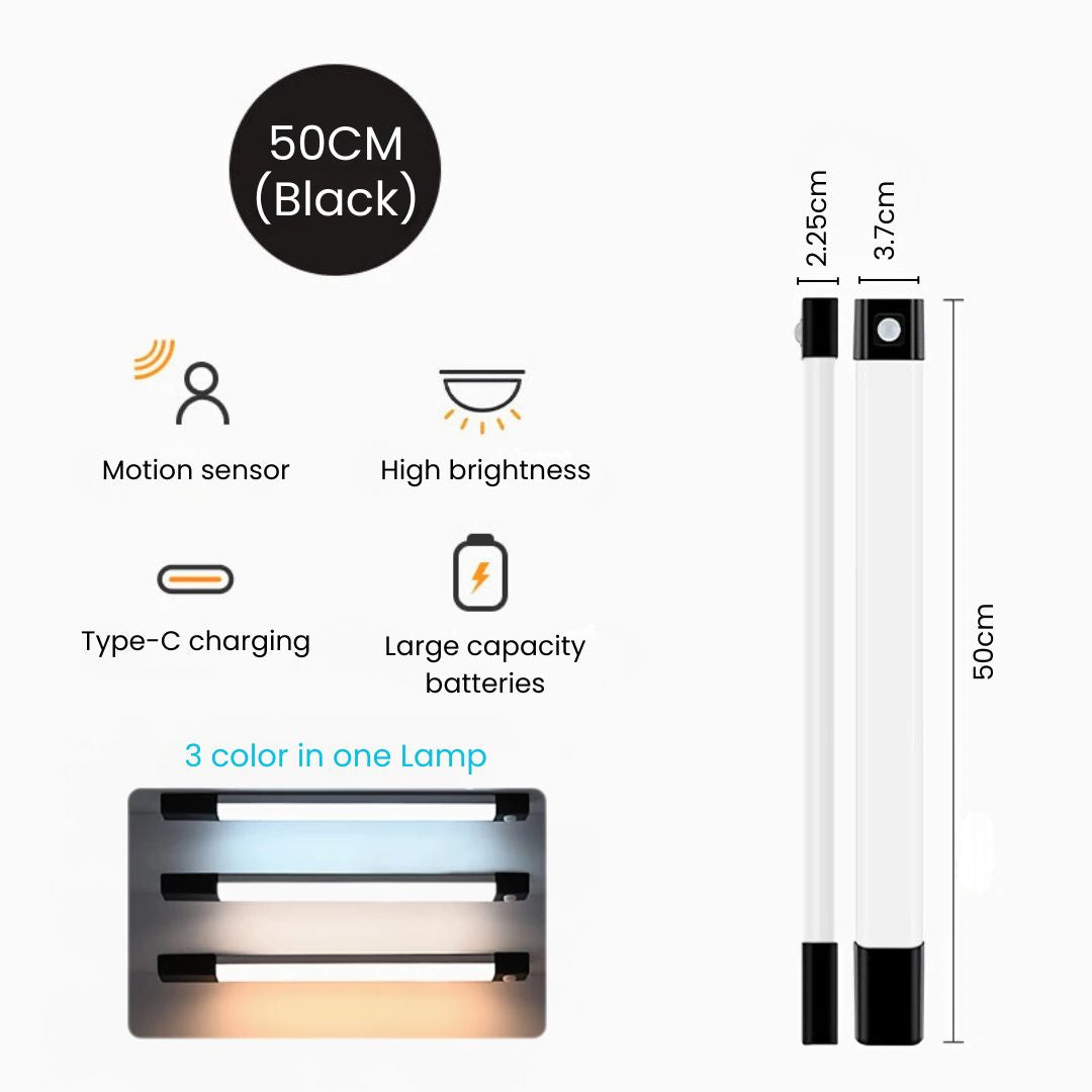 Wireless Under Cabinet Lighting: USB Rechargeable, Motion Sensor, Slim & Dimmable LED Light for Kitchen & Closet