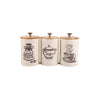 Canister Set - 3-Piece Kitchen Storage Containers for Tea, Coffee, Sugar, Food Organizer Jars
