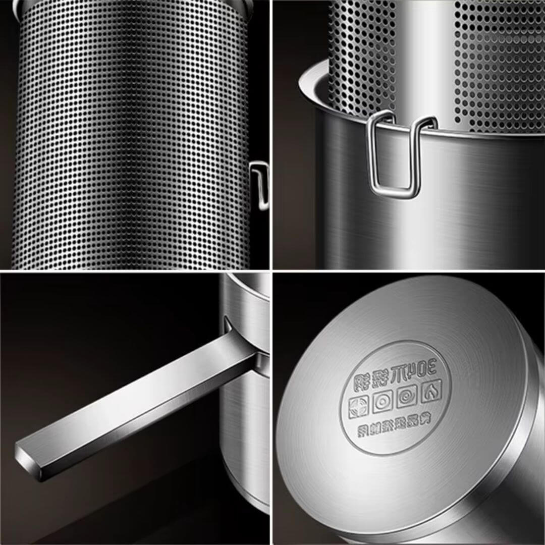 Deep Fryer Pot – Stainless Steel Pot with Basket for Frying Chicken, Seafood Deep Fry Pot for Turkey