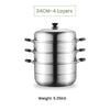 Stainless Steel Steaming Pot - Large Steam Cookware for Gas Stove, & More