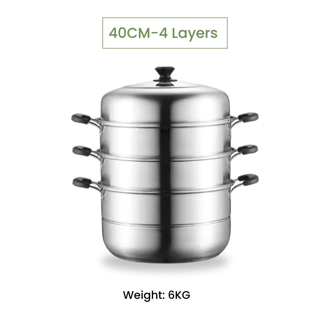 Stainless Steel Steaming Pot - Large Steam Cookware for Gas Stove, & More