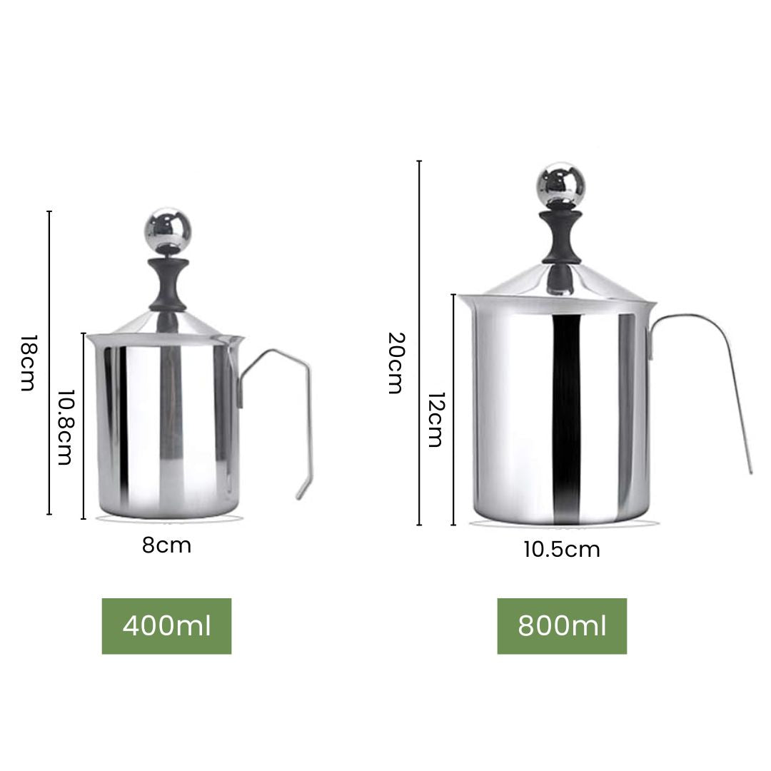 Manual Milk Frother - Handheld Blender for Frothing and Mixing