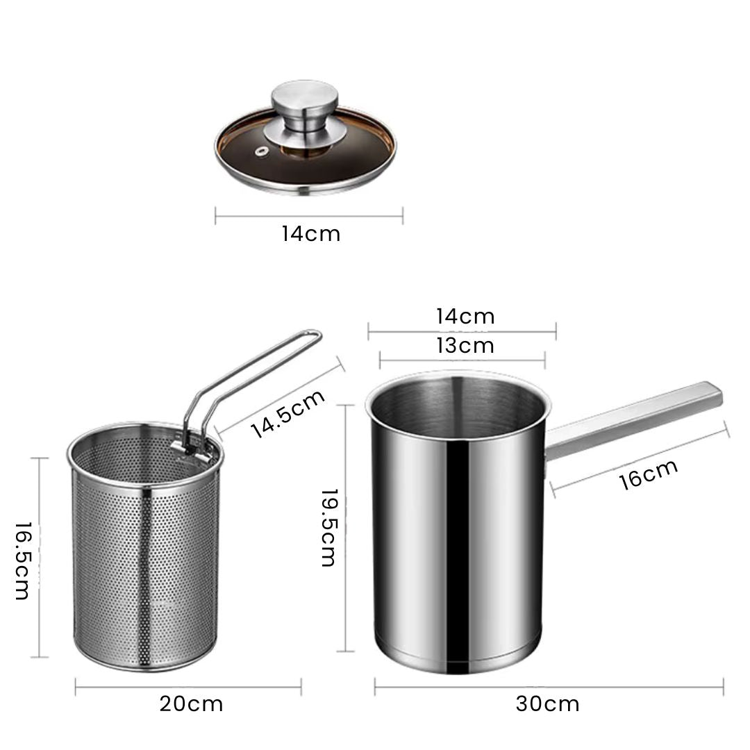Deep Fryer Pot – Stainless Steel Pot with Basket for Frying Chicken, Seafood Deep Fry Pot for Turkey