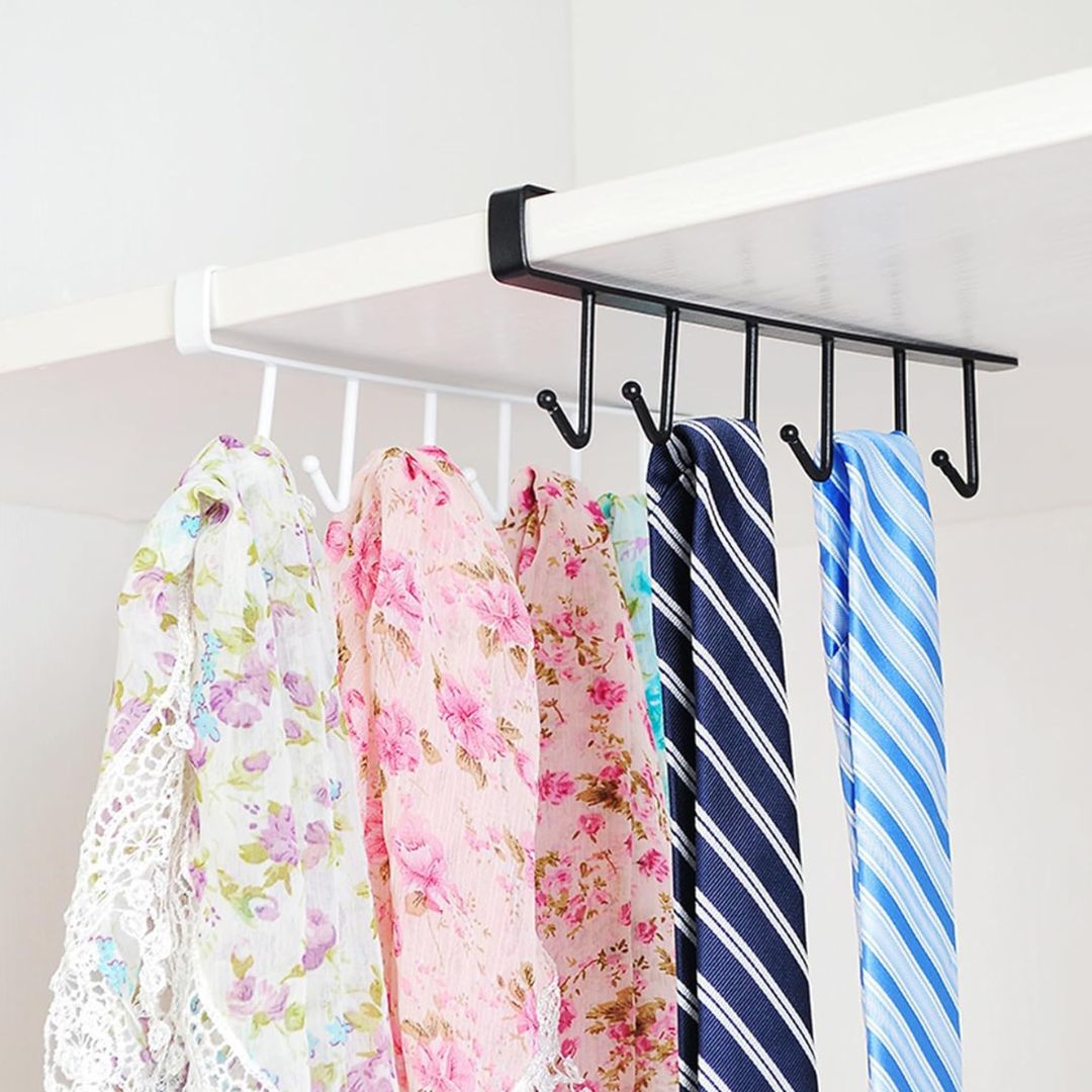 Under Cabinet Mug Rack - Iron Storage Rack for Hanging Mugs, Coffee Cups and Kitchen Organization