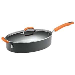 rachel ray hard-anodized non-stick 5-quart covered oval saute pan