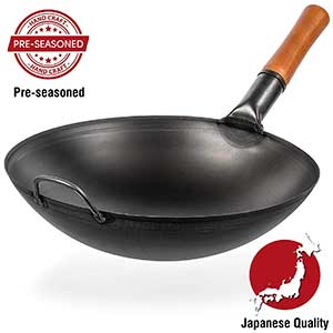 yosukata carbon steel wok pan