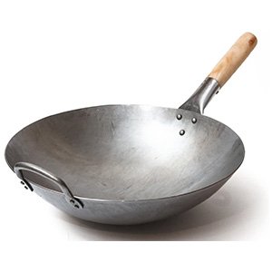 traditional hand hammered carbon steel pow wok