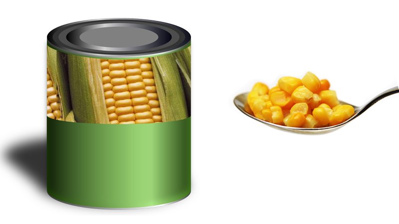 Canned corn spoon